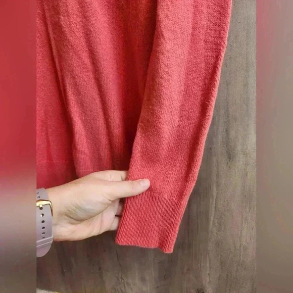 REISS Cashmere Wool Blend V Neck Pink Coral Sweater Size Small Women's - Picture 4 of 6